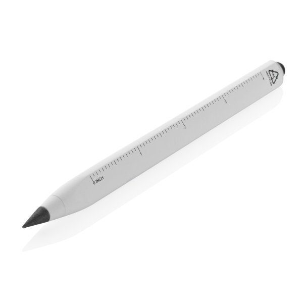 Eon RCS gerecycled aluminium infinity pen, wit