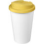 Americano® Eco 350 ml gerecyclede beker met spill-proof deksel - Geel/Wit
