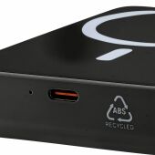 Gerecyclede draadloze oplader powerbank Meno zwart