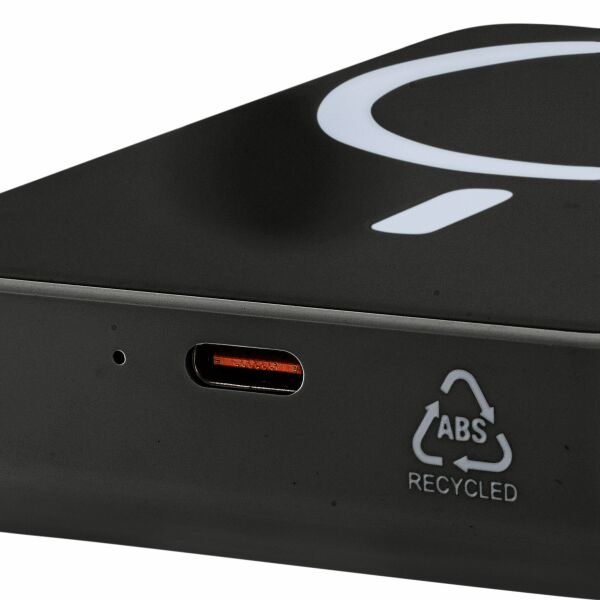 Gerecyclede draadloze oplader powerbank Meno zwart Gerecyclede draadloze oplader powerbank Meno zwart
