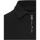 Apollo 245 g/m² uniseks half-zip poloshirt met lange mouwen - Zwart - XS