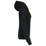 Damessweater met capuchon in contrasterende kleur Black / Yellow S