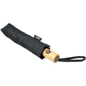 Bo 21” opvouwbare automatische gerecyclede PET paraplu - Zwart