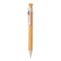 Bamboe pen met tarwestro clip, wit