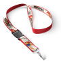 Afneembare polyester keycord met gesublimeerde satijnen overlay