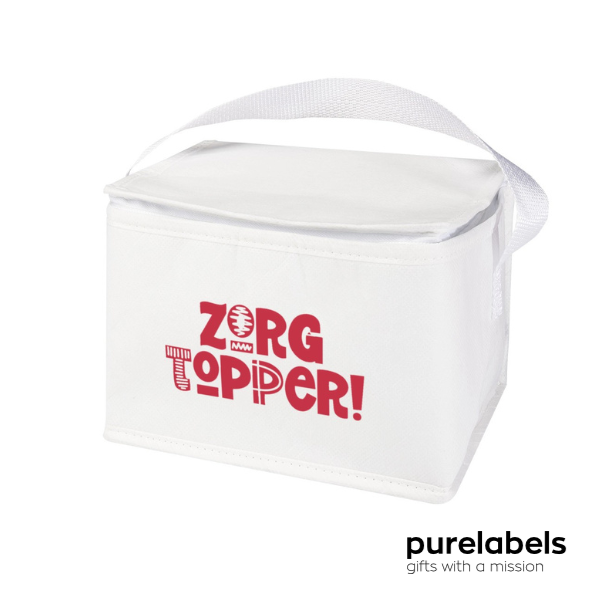 Cadeautje zorgmedewerkers | Koeltas gerecyclede Non Woven | Zorgtopper Wit Cadeautje zorgmedewerkers | Koeltas gerecyclede Non Woven | Zorgtopper Wit
