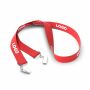 Polyester Pantone-gematchte zeefdruk keycord met 2 clips