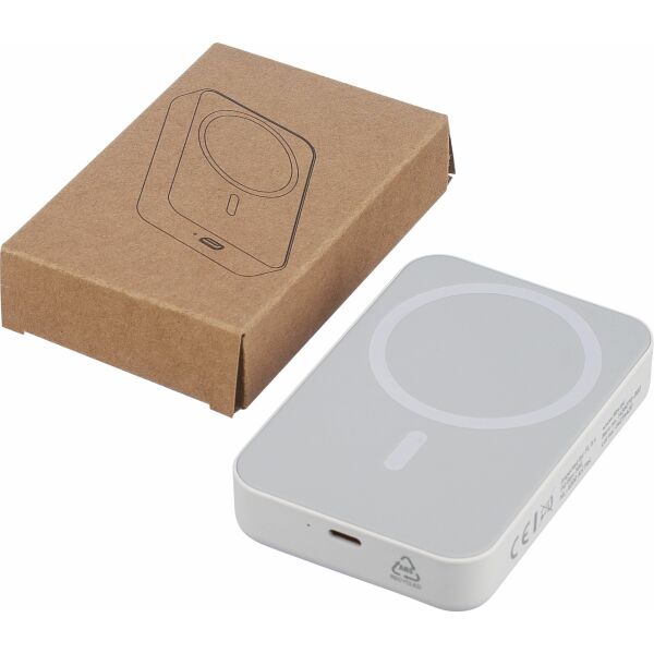 Gerecyclede draadloze oplader powerbank Meno zwart Gerecyclede draadloze oplader powerbank Meno zwart