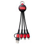 6-in-1 oplaadkabel met licht REEVES-PUHALANI II - rood, zwart
