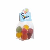 Blokzakje met kopkaartje in eigen vorm en 100 gram snoep