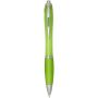 Nash balpen van  RCS gerecycled plastic met gekleurde behuizing en grip (blauwe inkt) - Lime