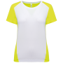 Ecologisch sport-T-shirt in twee kleuren voor dames White / Fluorescent Yellow XL