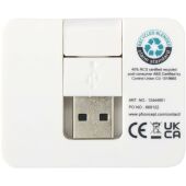 Gaia 4 poorts USB hub met uitgangen voor USB-A en Type-C en dubbele ingang van gerecycled plastic - Wit