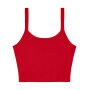 Women's Micro Rib Spaghetti Strap Tank - Solid Red Blend - XS