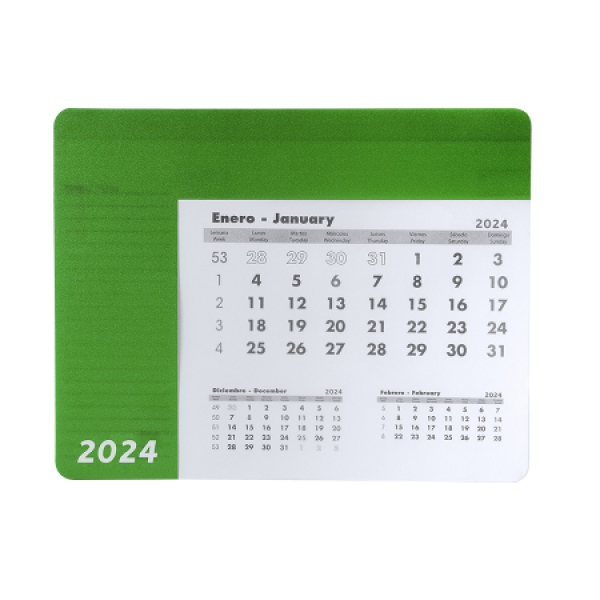 SERBAL muismat met kalender - middengroen SERBAL muismat met kalender - middengroen