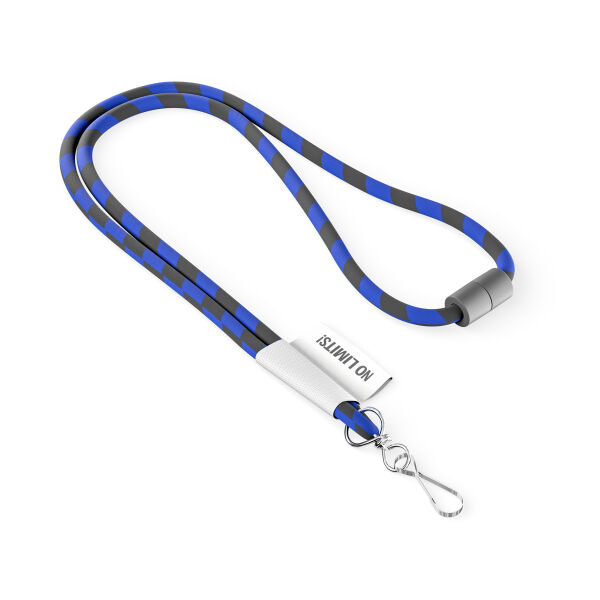 Polyester 2-kleurige koord-lanyard met full color label Polyester 2-kleurige koord-lanyard met full color label