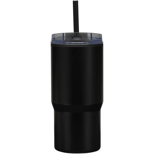 Westin 540 ml RCS gerecyclede dubbelwandige thermosbeker met rietje - Zwart Westin 540 ml RCS gerecyclede dubbelwandige thermosbeker met rietje - Zwart