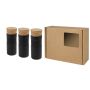 Hey Pots tuin voor op het bureau met kruidenmix, set van drie - Zwart