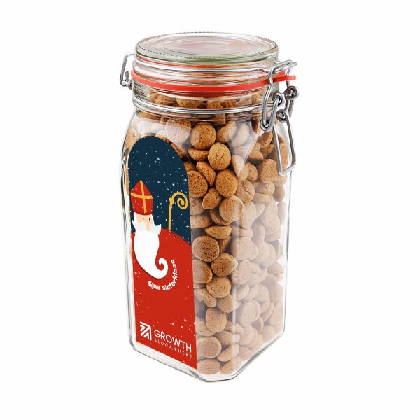 Weckpot 1,5 liter, gevuld met snoep, Transparant, Kruidnoten Weckpot 1,5 liter, gevuld met snoep, Transparant, Kruidnoten