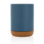 Keramische mok met kurken bodem 280 ml, blauw