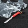 Opinel Colorama No 08 zakmes in een  riemetui - rood