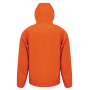 Gerecyclede 3-laags uniseks softshelljack met capuchon. Orange / Navy XS