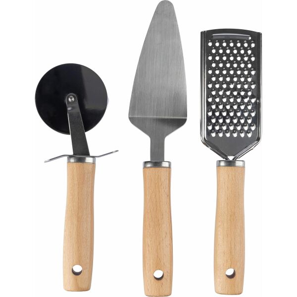 Metalen en houten keukengereedschapset Sylvan