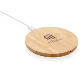 Bamboe 5W draadloze oplader rond, bruin