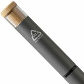 Gerecycled aluminium luxe schrijfset 2-delig Ilaria zwart