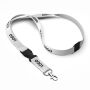 Afneembare lanyard van biologisch katoen met zeefdruk