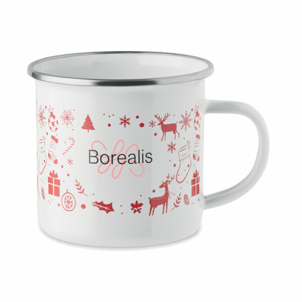 SEASOMEL - Kerst emaille mok 300ml - Wit SEASOMEL - Kerst emaille mok 300ml - Wit