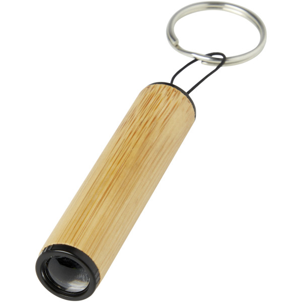 Cane bamboo key ring with light - Natural