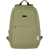 Joey 15,6 inch GRS gerecyclede canvas antidiefstal laptoprugzak 18 l - Olijf