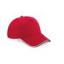 AUTHENTIC 5 PANEL CAP - PIPED PEAK, CLASSIC RED/BLACK/WHITE, One size, BEECHFIELD