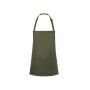SHORT BIB APRON BASIC WITH BUCKLE AND POCKET, MOSS GREEN, One size, KARLOWSKY
