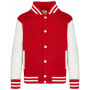 Just Hoods - Kids´ Varsity Jacket fire red / white 12-13 Y