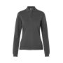 Poloshirt met lange mouw | stretch | dames - Houtskool, XS