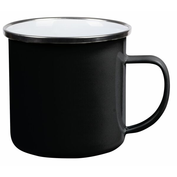 Emaille drinkbeker VINTAGE CUP zwart