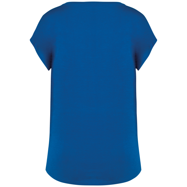 Ecologisch baggy dames T-shirt V-hals Sea Blue L Ecologisch baggy dames T-shirt V-hals Sea Blue L