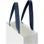 Smartfold papieren tas van 210 g/m² met lintgrepen en een glanzende laminaatlaag - 24 x 10 x 24 cm - Blauw