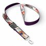 Afneembare polyester keycord met gesublimeerde satijnen overlay
