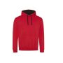 VARSITY HOODIE, FIRE RED/JET BLACK, M, JUST HOODS