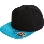 Bronx glitter snapbackpet met platte klep Black / Turquoise One Size