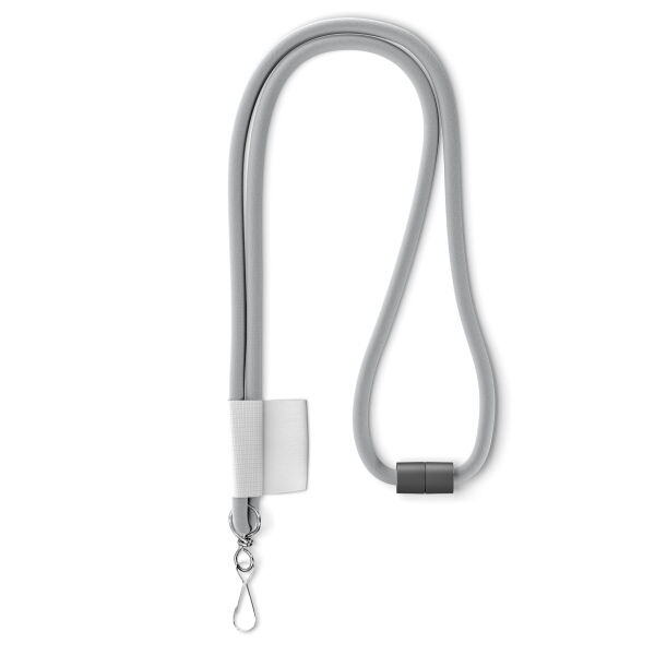 Polyester 2-kleurige koord-lanyard met full color label Polyester 2-kleurige koord-lanyard met full color label