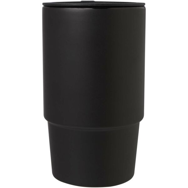 Carter 450 ml mok van keramiek met plastic deksel - Zwart Carter 450 ml mok van keramiek met plastic deksel - Zwart