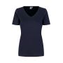 Interlock T-shirt | v-hals | dames - Marine, S