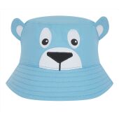 BABY BUCKET HAT, PALE BLUE BEAR, 12M, LARKWOOD