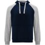 Badet unisex tweekleurige hoodie - Navy Blue/Heather grijs - 3XL