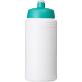 Baseline® Plus 500 ml drinkfles met sportdeksel - Wit/Aqua