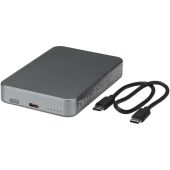 Avis 10.000 mAh RCS powerbank van gerecycled aluminium met magnetische aansluiting - Donkermetaal Avis 10.000 mAh RCS powerbank van gerecycled aluminium met magnetische aansluiting - Donkermetaal